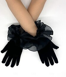 economico -Velluto Lunghezza al polso Guanti Carino Con Volant Guanti da sposa / eleganti