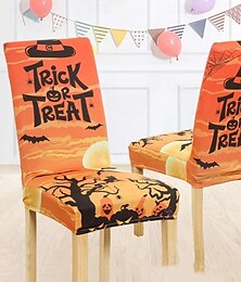 preiswerte -Halloween-Esszimmerstuhlbezug mit Totenkopfmuster, Festival-Tischdekor, Verkleidungsrequisiten zur Dekoration