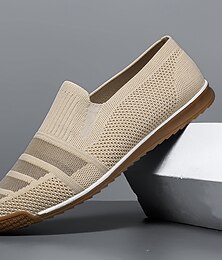 economico -mocassini da uomo slip-on in maglia, tomaia traspirante in tessuto con suola in gomma flessibile, comodi e leggeri per l'estate, la spiaggia e la guida