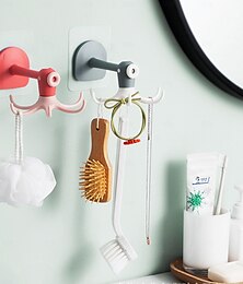 preiswerte -2er-Pack 360° drehbare Oktopus-Haken, Wandmontage ohne Bohren &An der Decke montiertes Küchenregal, selbstklebender Hängeorganizer für Utensilien & Werkzeuge