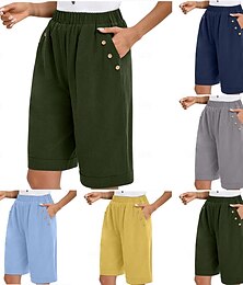 economico -Per donna Chinos Shorts Moda Essenziale Casual Corto Vita Alta Semplice Tasca Coulisse Comodità All'aperto Micro-elastico Vacanza Streetwear Quotidiano Grigio Giallo Blu marino Azzurro cielo Estate