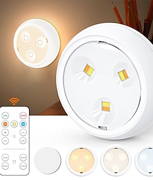 economico -Luci a disco a LED sottopensile con telecomando, lampadina a batteria AA con funzione di memoria, 3 modalità di illuminazione, luci adesive per il bancone della cucina e l'armadio