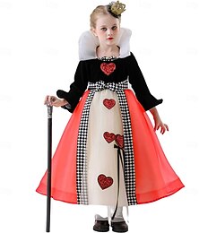 halpa -Alice in Wonderland Satu herttakuningatar Punainen kuningatar Myrkky Mekot Asu balettihame Satukirjahahmot Cosplay Elokuva-cosplay for Tyttöjen Lasten Halloween Karnevaali Maailman kirjapäivä
