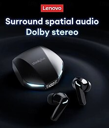 זול -אוזניות אלחוטיות עם שדרוג Bluetooth 5.4 של Lenovo XT53, עמידות במיוחד, אוזניות גיימינג עם השהייה נמוכה ותצוגה דיגיטלית LED