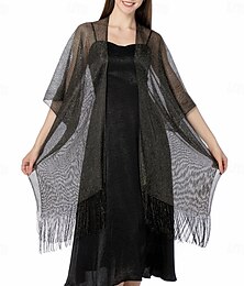 voordelige -Damesomslag Elegant Zonbescherming Korte mouw Imitatiezijde Bruiloftsomslagen Met Pure Kleur Voor Bruiloft Zomer