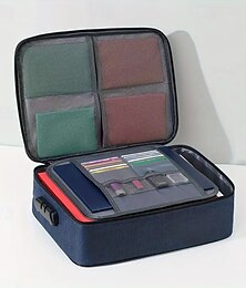 abordables -Boîte de rangement portable pour documents et certificats pour ordinateur portable, sac de rangement au design unique avec serrure à combinaison, organiseur de fichiers à 3 couches de grande capacité