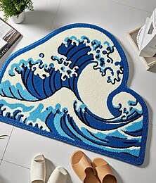 Недорогие -Коврик для ванной с морскими ракушками бежево-коричневые коврики для ванной морская тематика подарки для морского декора машинная стирка и нескользящий коврик для ванной