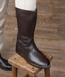 abordables -Vintage Medieval Renacimiento Zapatos Botas Botas hasta la rodilla Pirata Vikingo Cruzado Hombre Celta Pirata Víspera de Todos los Santos Mascarada Fiesta y Noche LARP Feria Ren Adultos Adulto Zapatos