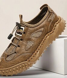 Χαμηλού Κόστους -Ανδρικά καφέ, slip-on, casual σανδάλια με ελαστικά κορδόνια και άνετο πάτο για εκδρομές στην παραλία, διακοπές και χαλαρές υπαίθριες δραστηριότητες.