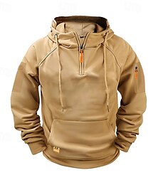 abordables -Hombre Sudadera con cremallera Sudadera Sudadera con capucha de lana Albaricoque Rojo tinto Negro Azul Marino Azul Piscina Con Capucha Plano Cerrar Bolsillo delantero Cremallera de un cuarto Deporte