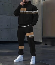abordables -Hombre Bloque de color 2 piezas Conjuntos de sudaderas 3D Chándal Sudadera con capucha Manga Larga Pantalones largos Con Capucha Casual / Diario Ropa Deportiva Impresión 3D Primavera Otoño Invierno