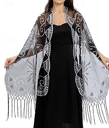 voordelige -Damesomslag Elegant Mouwloos Kant Bruiloftsomslagen Met Pailletten Voor Bruiloft Zomer