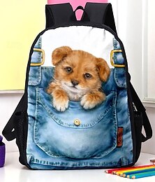 abordables -Sac à dos d'école pour enfant imprimé chiot 3D, sac d'école double couche grande capacité, sac de voyage léger pour garçons et filles Kayomi Harai