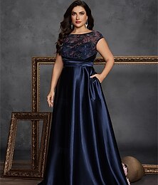levne -A-line plus size šaty elegantní tvarující šaty formální svatební podlahové délky bez rukávů kulatý výstřih saténové s plisováním