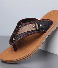 abordables -Tongs pour hommes en similicuir et maille, design respirant à enfiler avec semelle coussinée, idéales pour l'été, la plage, la piscine et les week-ends de détente