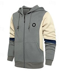 abordables -Hombre Sudadera Sudadera Con Capucha Sudadera táctica con capucha Táctico Verde Ejército Azul Piscina Gris Con Capucha Bloque de color Cerrar Bolsillo delantero Deporte Casual Diario Ropa de calle