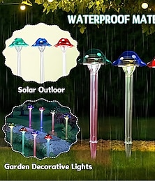 economico -Luci solari da giardino a forma di fungo, luci solari da giardino a forma di fungo, impermeabili, decorative, colorate, luminose, per prato, vialetto, cortile, decorazione, 1 pezzo
