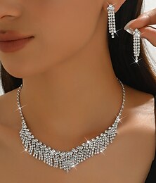 levne -Svatební šperky Soupravy 2 Umělé diamanty 1 x náhrdelník Náušnice Dámské Elegantní stylové Sladký Půvab Třásně láska Drahocenný Sada šperků Pro Svatební Dar