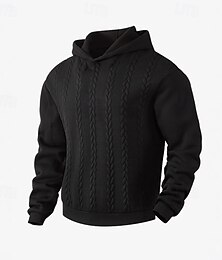 economico -Per uomo Felpa con cappuccio Nero Bianco Blu marino Grigio chiaro Grigio scuro Con Cappuccio Semplice Testurizzato Casuale Quotidiano Ferie Streetwear Cool Casual Autunno & Inverno Abbigliamento
