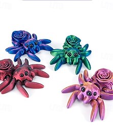 abordables -Figurine d'araignée rose imprimée en 3D pour Halloween, grand jouet araignée articulé avec articulations mobiles, modèle animal articulé rétractable pour décoration d'Halloween ou accessoires de farce