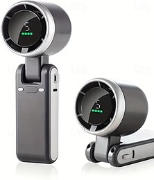 abordables -Nuevo ventilador turbo portátil de mano de alta velocidad, pequeño, recargable por USB, plegable para el cuello.