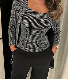 billiga -jumpsuit/byxdräkt 3-delad byxdräkt brudens mor byxdräkt med kavaj elegant vintage enkel rund halsringning golvlång pyjamas stretchig crepe jersey långärmad med kristaller pärlor 2025
