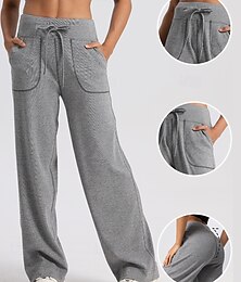 abordables -Mujer Pantalones Deportivo Pantalones de chándal Pantalones de pierna recta Encaje Bolsillo Prendas de abajo Exterior Deporte Ejercicio Resistente al Viento Dispersor de humedad Pilates Corriendo Yoga