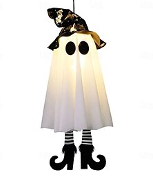 preiswerte -2025 Halloween-Dekoration, Hexenhut, Halloween-Pendelleuchte, geisterförmige LED-Geisterlaterne, Halloween-Party, bunte Geisterlaterne