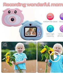 abordables -1 appareil photo instantané portable haute définition 1080p pour enfants. Enregistrement vidéo et plusieurs modes de prise de vue. Un appareil photo pour enfants avec jeu intégré en cadeau