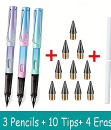 economico -17 pezzi/set matita eterna matita infinita tecnologia penna in metallo senza inchiostro disegno a matita magica non è facile rompere matita dritta