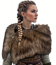 levne -Retro Středověké Maškarní Šátek z umělé kožešiny Viking Dámské Viking Karneval Nový rok Plesová maškaráda Párty a večer Dospělé Šátek Podzim zima