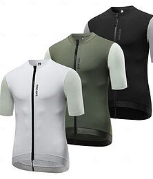 abordables -Camisetas de ciclismo Wosawe de manga corta para hombre, de primavera y verano, de secado rápido, transpirables, para ciclismo de carretera, ajustadas y finas, bd281