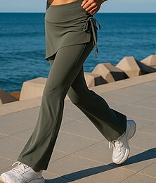 abordables -Mujer Leggings mallas Falda para correr con medias Cintura elástica Alta cintura Leggings Deporte Casual Transpirable Secado rápido Ligero Elástico Tenis Golf Corriendo Ajuste regular Ropa de deporte