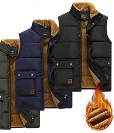 levne -Pánské Dağcı Yeleği Flísová vesta Bez rukávů Kamizelka Venkovní Zahřívací Lehká váha Prodyšné Zima Zip Polyester černá / oranžová Černá Armádní zelená Lov Rybaření Lezení