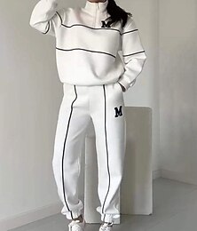 abordables -Mujer Tracksuit Pantalones Deportivo Ropa Deportiva Otoño Manga Larga Cuello Alto Mantiene abrigado Resistente al Viento Corriendo Rutina de ejercicio Ropa Deportiva Ropa de deporte Ropa de Deporte
