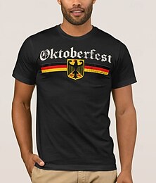 preiswerte -Bayerisch München Deutsch T-Shirt Ärmel T-Shirt Bier Deutscher Adler Grafik für Herren Erwachsene Heißprägen  für Karneval Oktoberfestbier Party Alltagstauglich