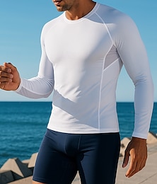 economico -Per uomo Top da corsa Maglia da corsa Manica Lunga Maglietta Traspirante Asciugatura Rapida Leggero Elastico Tennis Golf Corsa abbigliamento sportivo Abbigliamento sportivo Tinta unita Nero Bianco