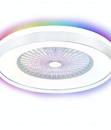 preiswerte -flügelloser Deckenventilator mit Licht, flacher Deckenventilator, intelligente RGB-Deckenventilatoren mit Findelier-Fernbedienung, moderner, bündig montierter Kronleuchter