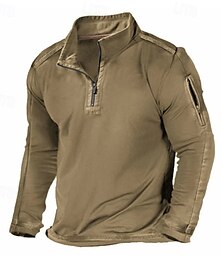 economico -Per uomo Maglia Felpa con zip corta Nero Bianco Blu marino Cachi Colletto Mao Semplice Zip a un quarto Sport & Outdoor Quotidiano Ferie Poliestere Streetwear Essenziale Casual Primavera Autunno