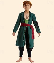 preiswerte -Seeräuber Roronoa Zoro Anime Outfits Kostüm Cosplay-Anzüge Halloween Karneval Welttag des Buches Leistung Pädagogisches Ankleiden Verkleidung für Schulveranstaltungen Hose Für Jungen Kinder