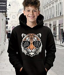 economico -Ragazzi 3D Tigre Felpa con Cappuccio Manica Lunga Primavera Autunno Moda Streetwear Bambini 4-12 Anni Con cappuccio All'aperto Casuale Quotidiano Vestibilità regolare
