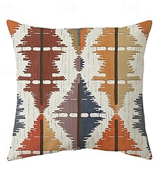 abordables -Housse de coussin décoratif vintage géométrique western 1PC housse de coussin carrée douce pour canapé chambre salon fauteuil