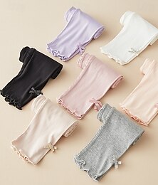 economico -Bambini Ragazze Leggings Tinta unica Streetwear All'aperto 4-12 Anni Autunno Nero Bianco Rosa