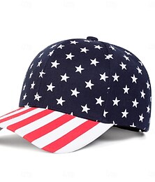 billiga -Herr Unisex Basebollkeps Solhatt Trucker Hat Mörk marin Polyester / bomullsblandning Justerbara Mode Självständighetsdagen Festival Grafisk Stjärnor Ledigt / vardag