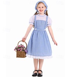 abordables -Le magicien d'Oz Conte de Fées Dorothy Robe Tenues Costume Personnages de contes de fées Traditionnel Cosplay de Film for Fille Enfant Halloween Carnaval Journée mondiale du livre Performance