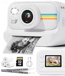 abordables -Appareil photo instantané pour enfants, 1080p HD, écran 2 pouces, zoom vidéo, photo, 32 Go, cadeaux d'anniversaire, jouets numériques