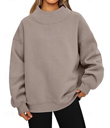 abordables -Mujer Blusa Plano Moderno Manga Larga Cuello Alto Tops regulares Festivos Noche Negro Blanco Rosa Marrón claro Marrón Otoño Invierno