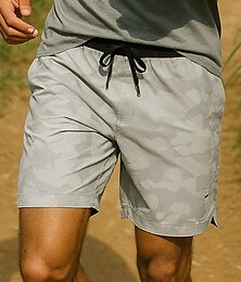 abordables -Hombre Pantalones Cortos Running Bolsillo Bermudas Deporte Casual Transpirable Secado rápido Ligero Tenis Golf Corriendo Ajuste regular Ropa de deporte Ropa de Deporte Color Camuflaje Negro Gris