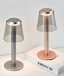 economico -Lampada da scrivania ricaricabile interamente in alluminio con oscuramento infinito a tre colori per ristoranti interni ed esterni, campeggio, illuminazione da comodino, oscuramento tattile, ricarica