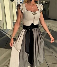 economico -Oktoberfest Vestito Dirndl Cameriera Bavarese Tedesco Monaco di Baviera Prati Per donna Feste Festa della birra Panno in stile tradizionale